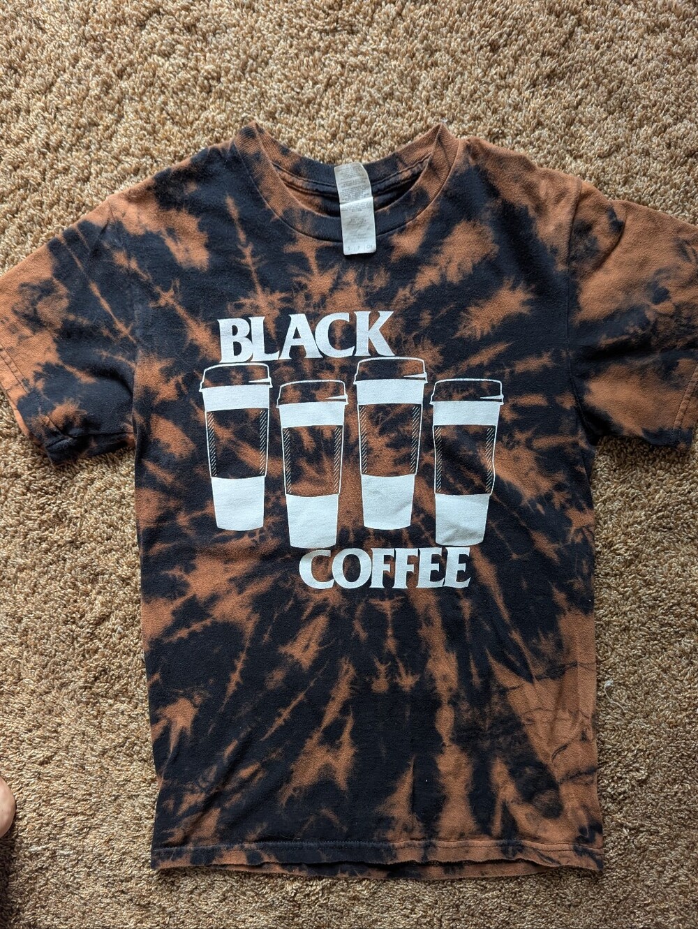 Black Flag Coffee Rip Tie Dye Shirt, Sz S